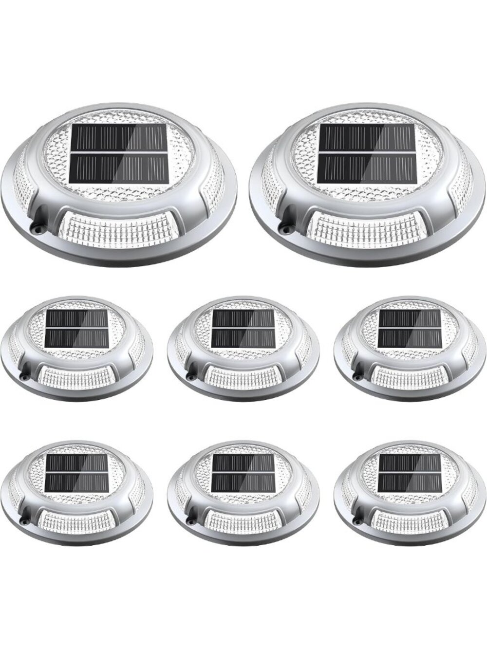 8 Pack Solar Driveway Lights - Waterproof LED Pathway & Garden Lighting, 2 Color